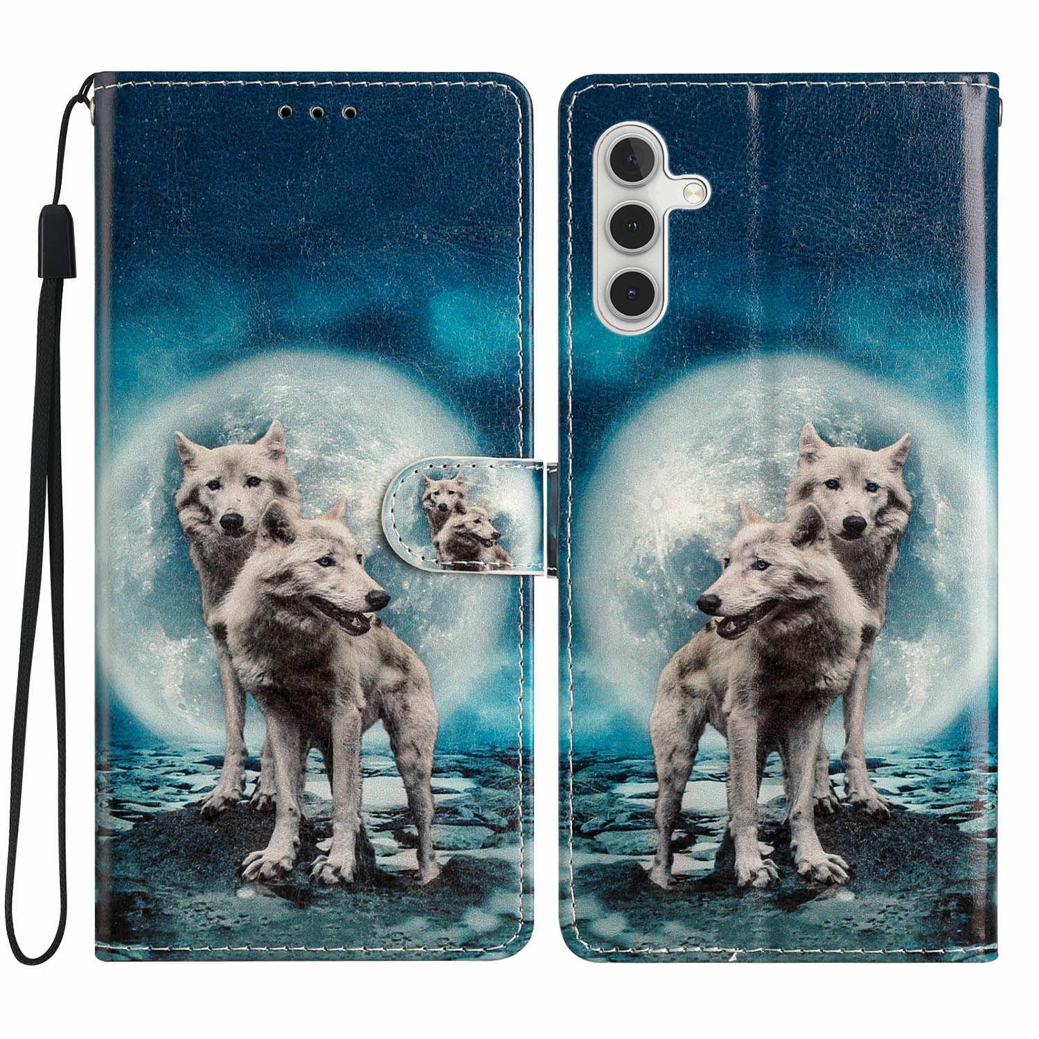 

Чехол-кошелек для Samsung Galaxy S25+ из ПУ кожи с печатным рисунком, подставка, чехол для телефона с ремешком B