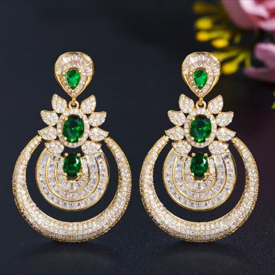 Orecchini Creativi Personalizzati Popolari, Ago Leggermente Intarsiato Zircone Orecchini Placcati Oro 18K