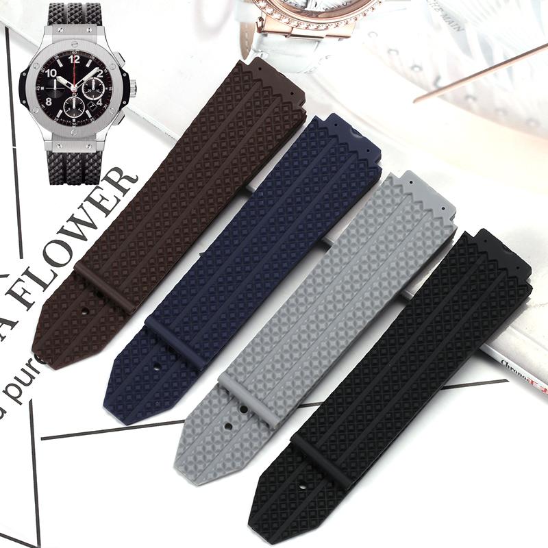 25*19mm Pasek do zegarka dla Hublot BIG BANG Miękki gumowy pasek Sportowy Wodoodporny Mężczyźni Kobiety Bransoletka Zamiennik Akcesoria do zegarka na rękę
