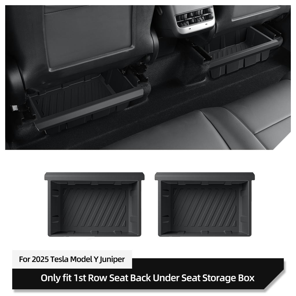 For Tesla Model Y 2023 2024 Under Seat Storage Box High Capacity Organizer Case Drawer Tray Car Accessories