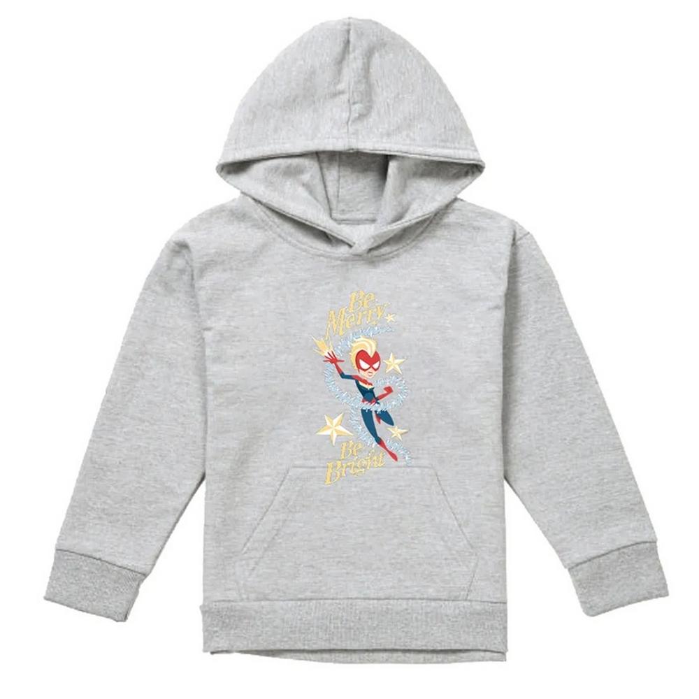 Captain Marvel Childrens/Kids Be Merry Be Bright Pull Over Hoodie