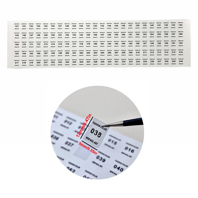 Nr. 1-240 Nagellack Nummer Aufkleber Etikett Farbe Gel Flasche Lippenstift Nägel Spitzen Display Nummerierung Maniküre Werkzeug Lack Kleber