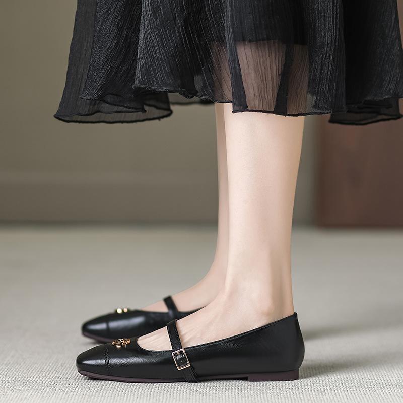 Temperament Mary Jane single shoes women's shoes 2025 new summer flat bottom with skirt gentle evening shoes W108-15