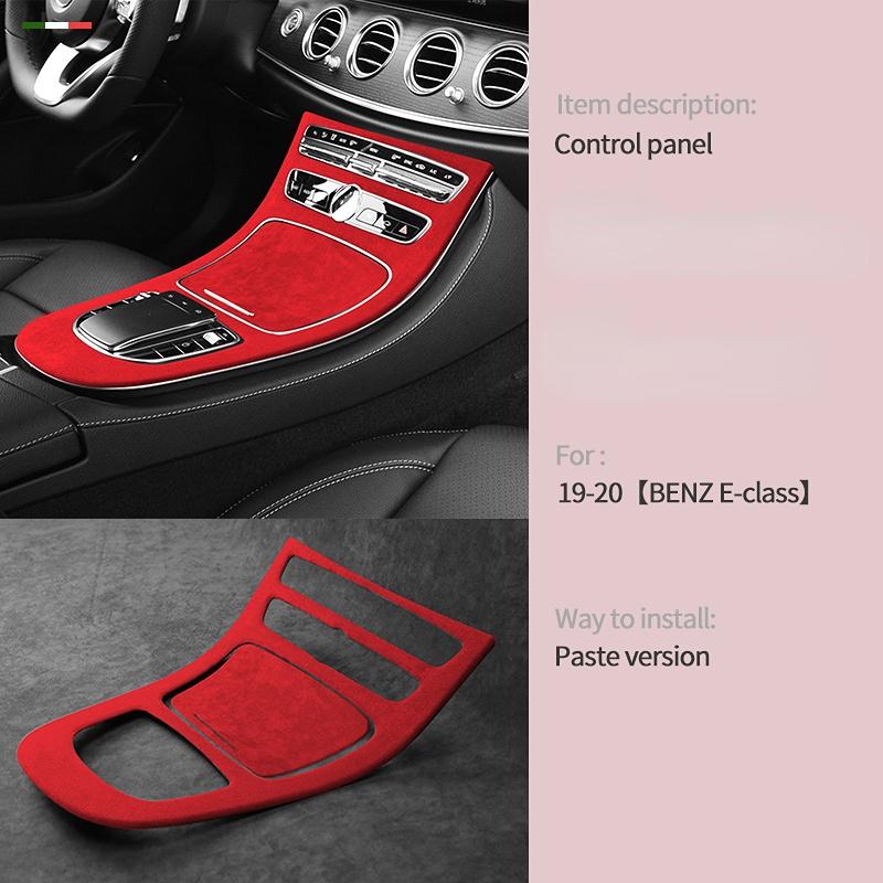 Für Mercedes Benz E-Klasse W213 Italien Super Wildleder Abdeckung Auto Mittelkonsole Schalthebel Panel Verkleidung Zubehör