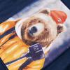 Children's Long-sleeved T-shirt with Bear Print, Navy Blue Mix 92-104-116-128-140