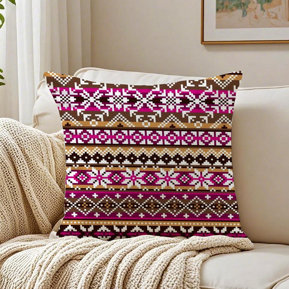 Klassische Strick-Britisches Muster FFair Isle Kissenbezug Kissenhülle Staubmilbenfrei Wohnzimmer Sofa Dekor Kissen Raum