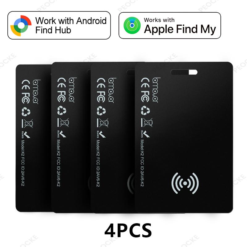 Dual System Ultra-Thin Wallet Tracker Card Anti-Lost Bluetooth GPS Tracker For Apple Find My Google Find Hub Smart Location Tag