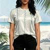 Women's Basic Short Sleeve T-Shirt, Minimalist Polka Dot Soft Top Casual Daily Wear for Outdoor Outings & Girls' Gatherings