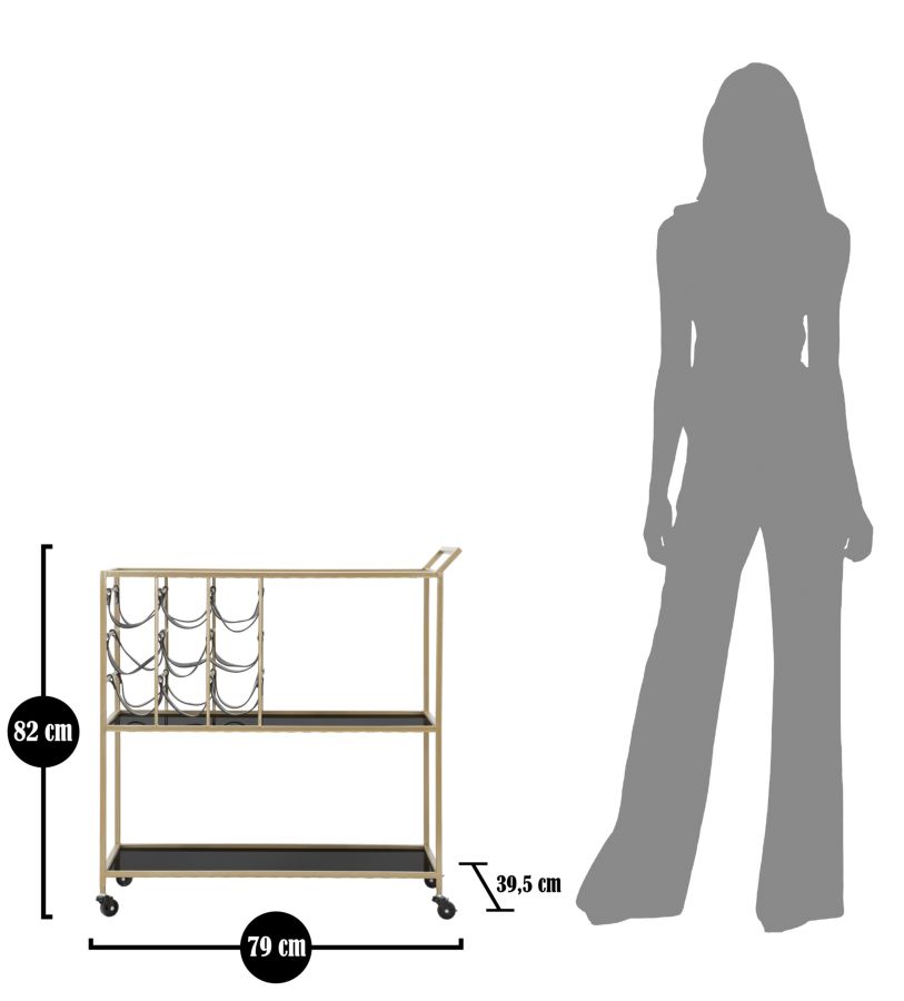 Trolley Black String Cm 79X39,5X82