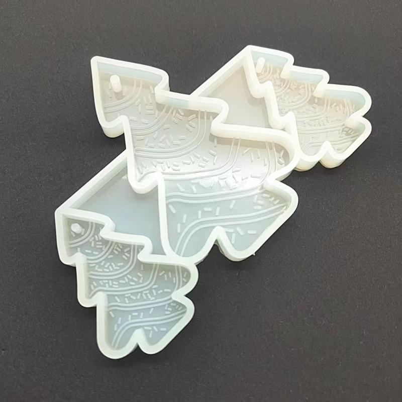 DIY Christmas Tree Keychain Silicone Epoxy Mold DIY Necklace Pendant Jewelry Crafting Mould for Christmas Gift Craft
