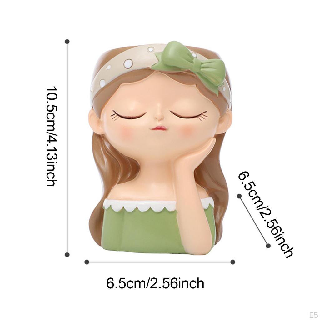 Girl Flower Pot Planter Creative Ornament Home Decoration Plant Container Resin for