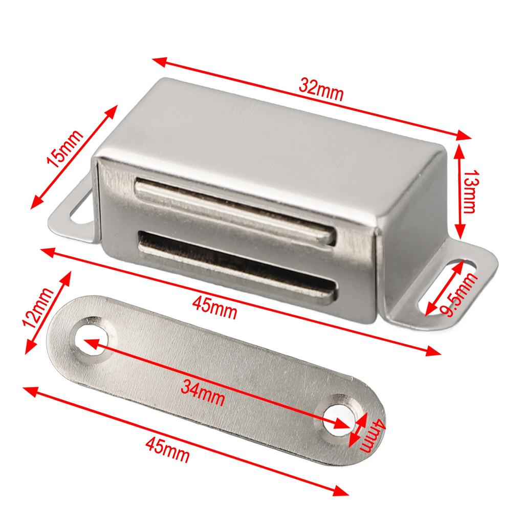Magnetic Door Catch Strong Heavy Duty Cupboard Magnets Kitchen Cabinet Catches Magnet Latches Stainless Steel For Door Cupboard