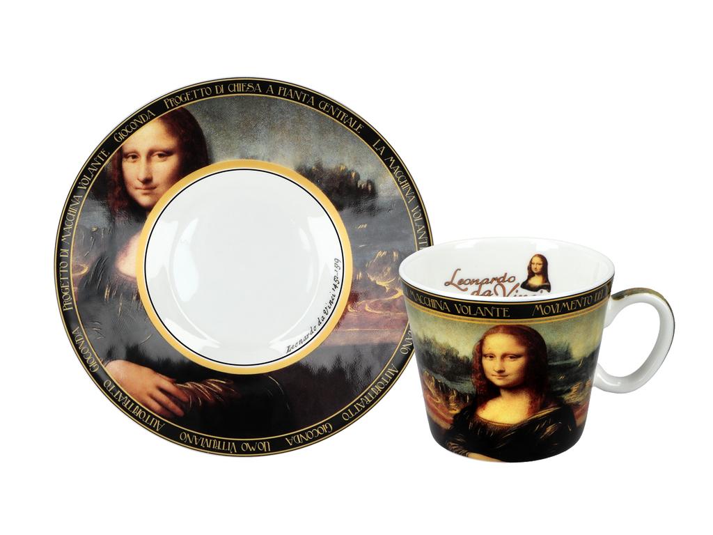 Espresso Cup With Saucer Leonardo Da Vinci Mona Lisa Painting