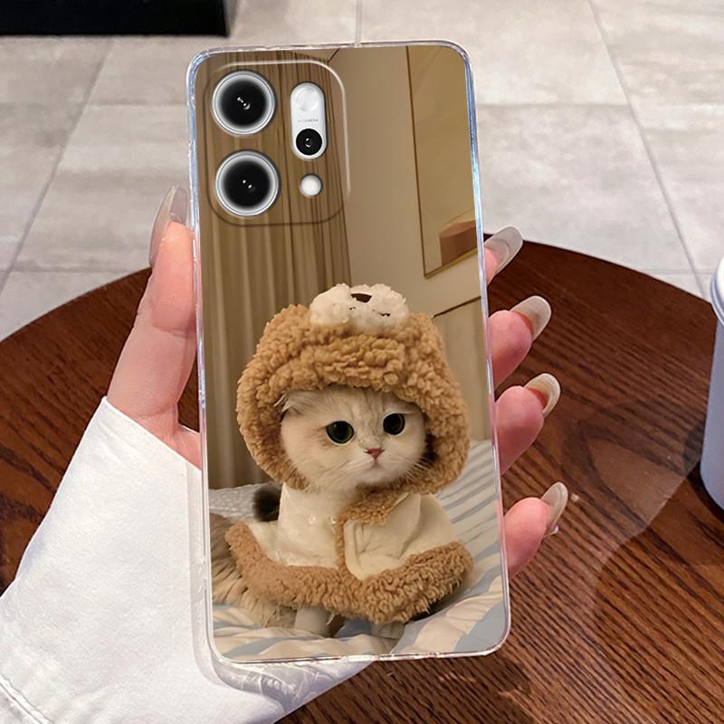 Casing For Oppo Reno14 / Reno 14F / Reno 14 Pro Clear Silicone Jelly Soft TPU Back Cover Cute Rabbit Cat Dinasaur Phone Case