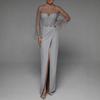 Spring Summer New European American Women's Sexy Strapless Pearl Bodycon Mini Dress, In Stock