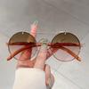 Vintage Round Sunglasses Men New Fashion Retro Double Bridge Casual Shades Women Luxury Gradient Multi-color Sun Glasses