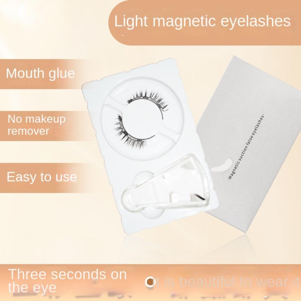 Reusable Magnetic Eyelashes with Clip Glue Free False Eyelash Clusters  Female