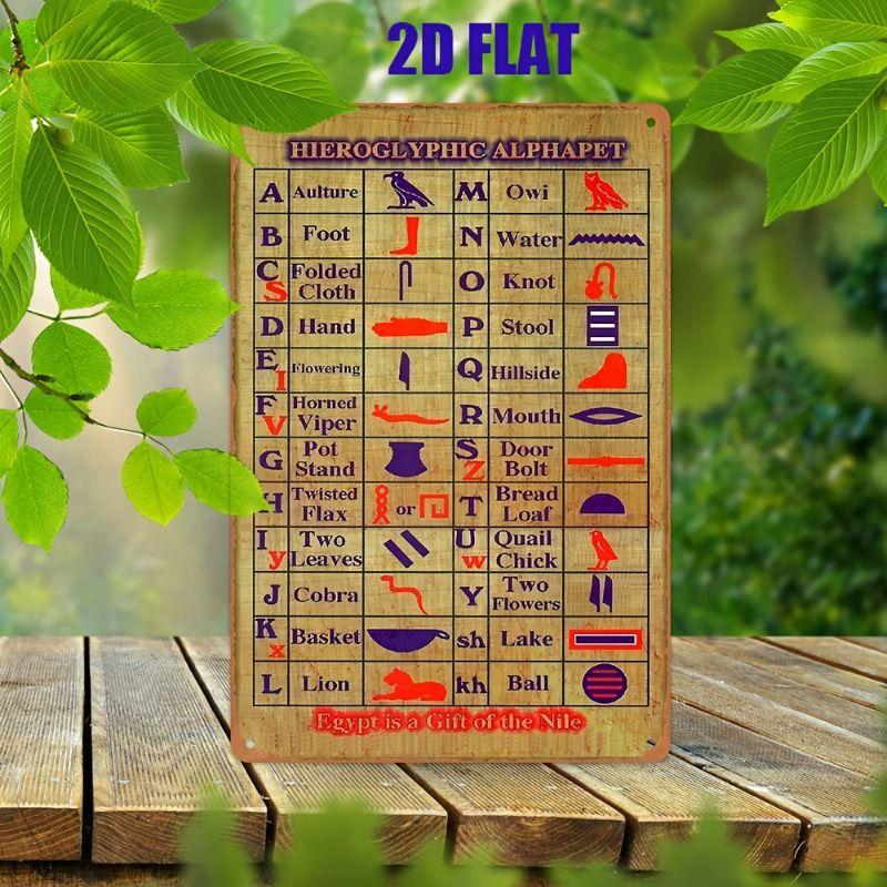 Vintage Ägyptisches Blechschild Wandkunst Heimdekor Metallposter Hängendes Schild