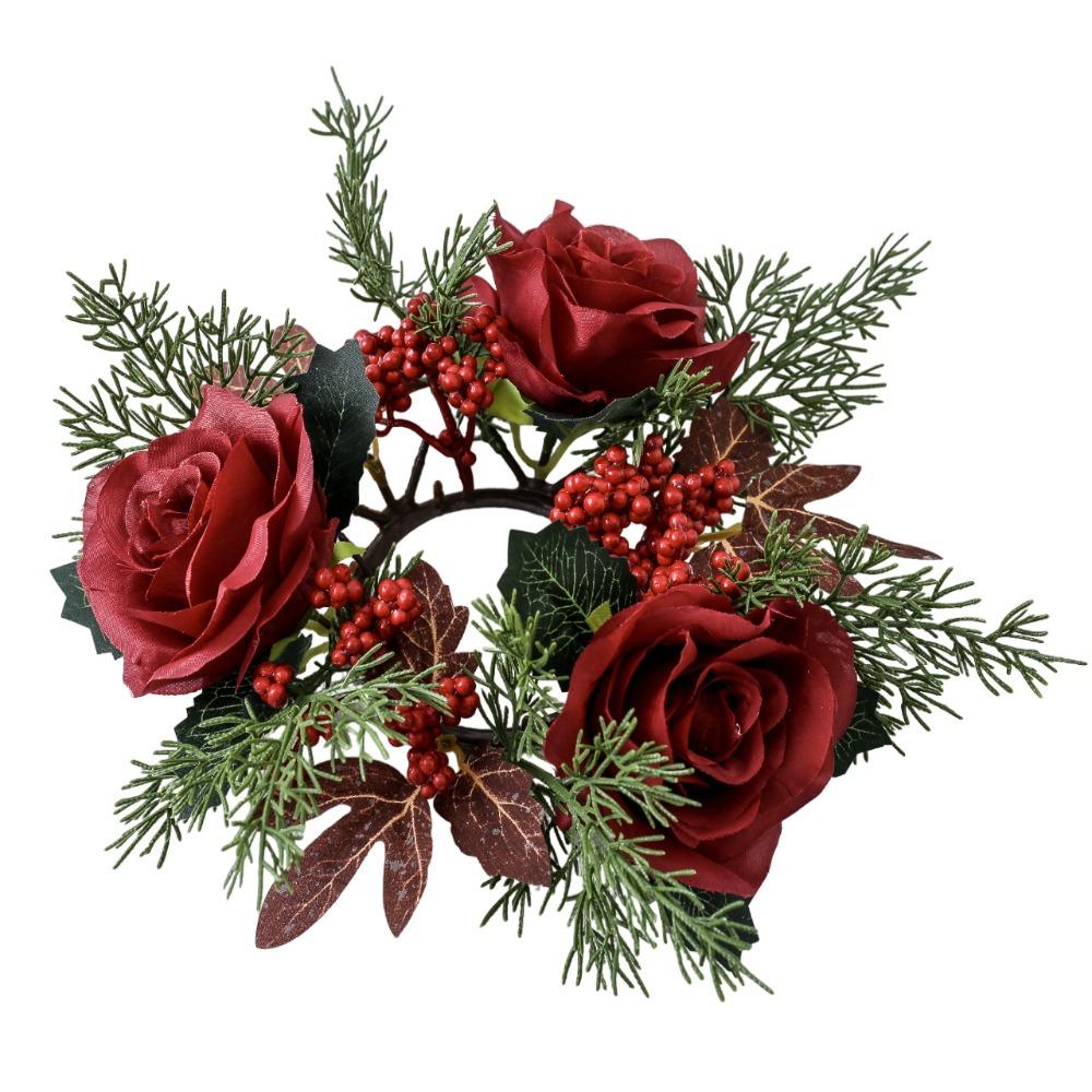 Romantic Candle Rings 30CM Candlestick Wreath Christmas Candle Wreath  Christmas Decor