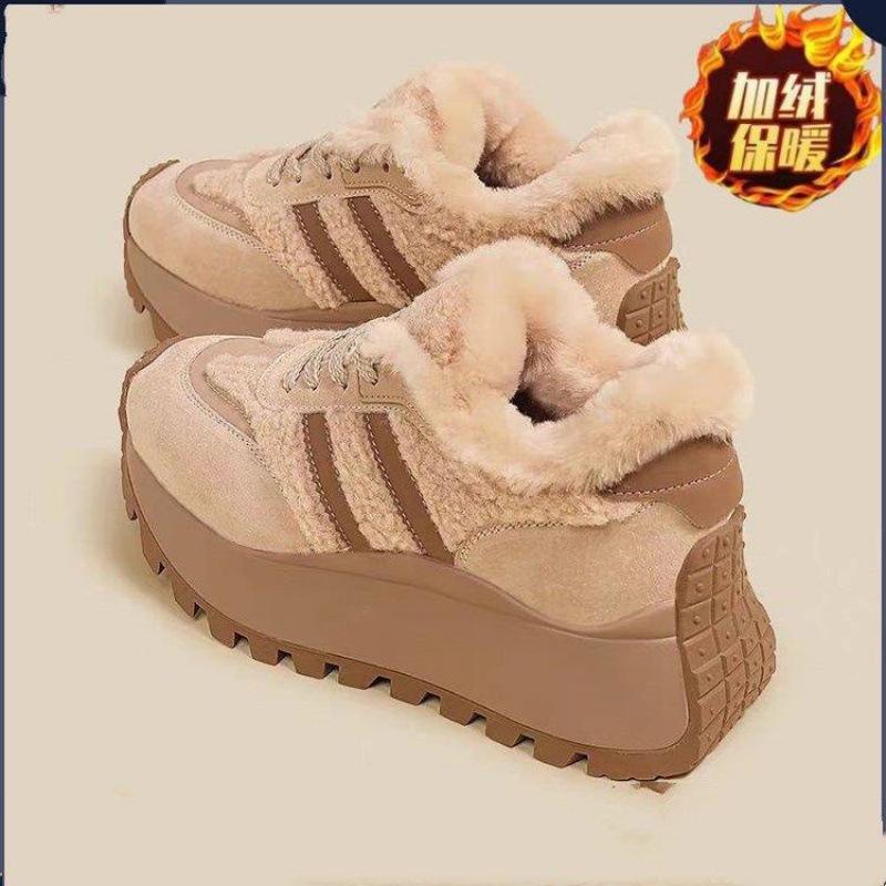 

Женские вельветовые кроссовки на толстой подошве, маленькие папины кроссовки 2025 зима новинка, женские хлопковые туфли для внешней торговли 39