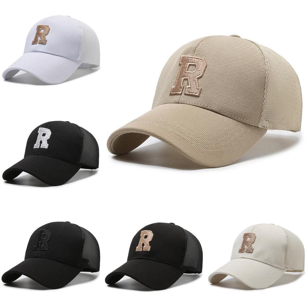 R Embroidery Letter Baseball Cap Adjustable Breathable Outdoors Protection Sun