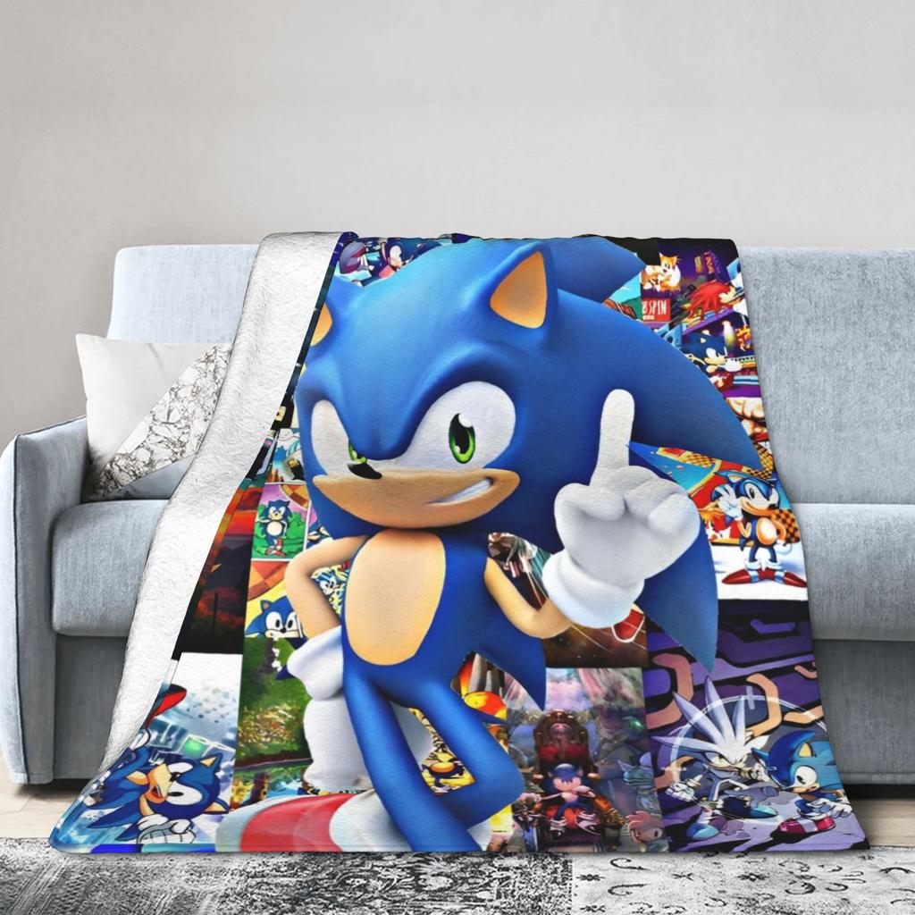 Shadow Game Knitted Blankets Soniced Cartoon Plush Throw Blankets Bed Sofa Personalised Soft Warm Bedspread