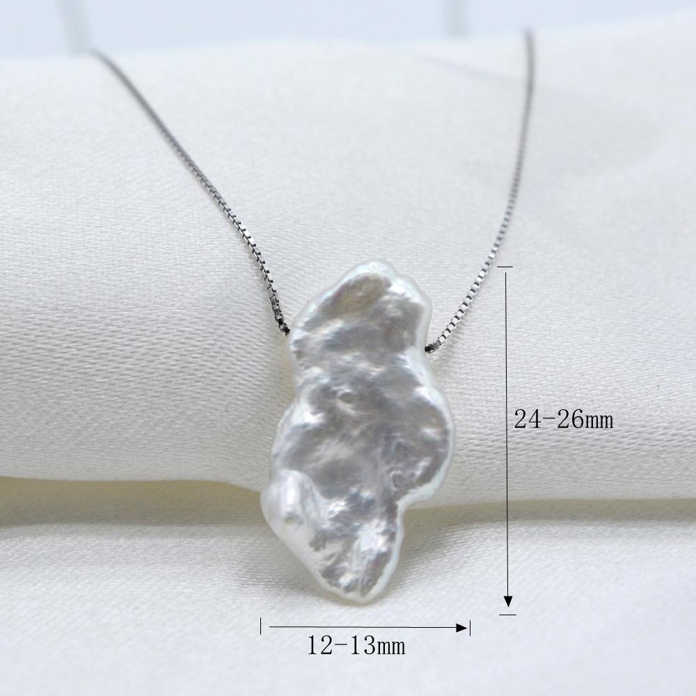 Colier unic baroc cu perle Pandantiv cu perle crete naturale de apă dulce Colier din argint 925 Colier cu pandantiv pentru femei