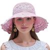 Women's Foldable Sun Visor Hats Large Lace Brim UV Protections Summer Hat for Fishing Hiking Vacations