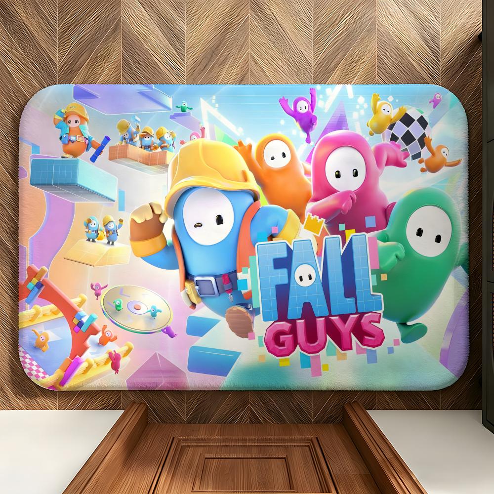 Game F-Fall G-Guys Floor Mat Soft Flannel Floor Mat Suitable for Entryways, Living Rooms, Bedrooms, and Bathrooms