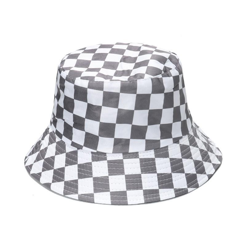 Stylish Retro Fisherman Hat Women's Sun Protection Plaid Bucket Hat Street Style