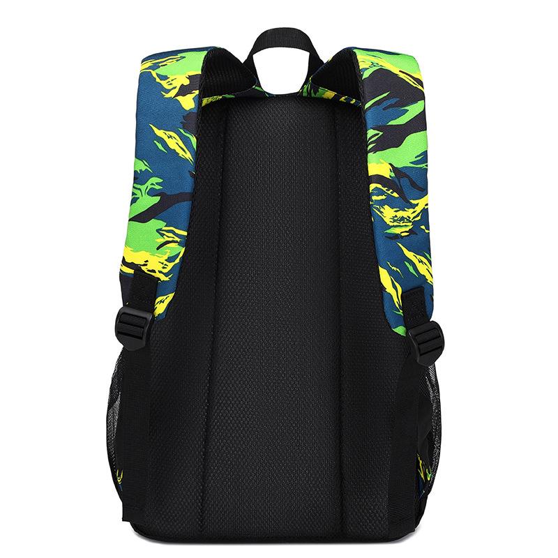 SUNBORLS New Camouflage Backpack Wear-resistant Waterproof Student Schoolbag Three-piece Travel Bag