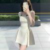 French Daughter Wind Polka Dot Dress Women's Summer Flying Sleeves Small Skirt Sweet Birthday Dress Waist Skirt Short Skirt
