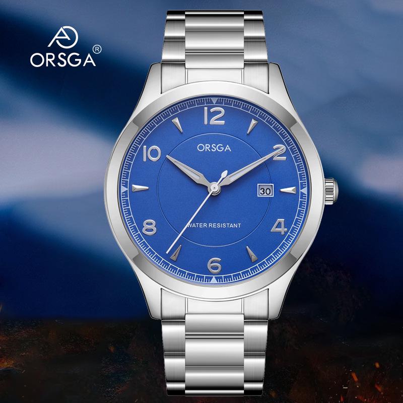 ORSGA Men's Fashion Waterproof Business Quartz Watch with Calendar