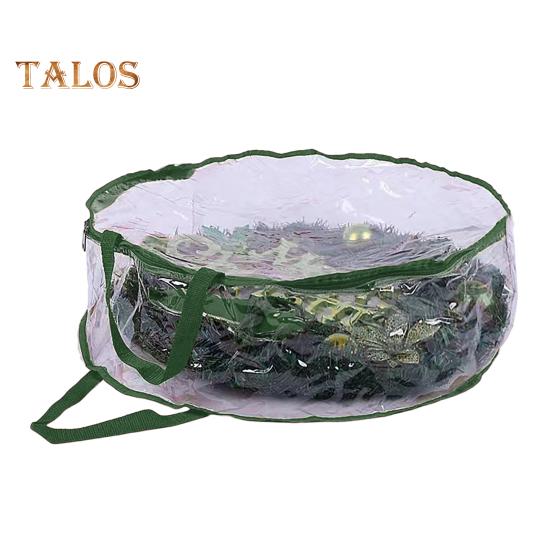 Christmas Wreath Storage Bag with Handle Zipper Closure Large Capacity Transparent Garlands Mini Trees Dustproof Organizer