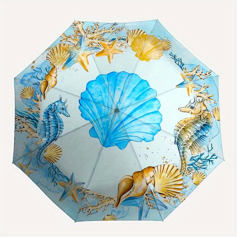 

1pc Seashells, Oceanic Themed High-quality Umbrella,Automatic Opening and Closing Umbrella,Multi-functional Umbrella G0811070