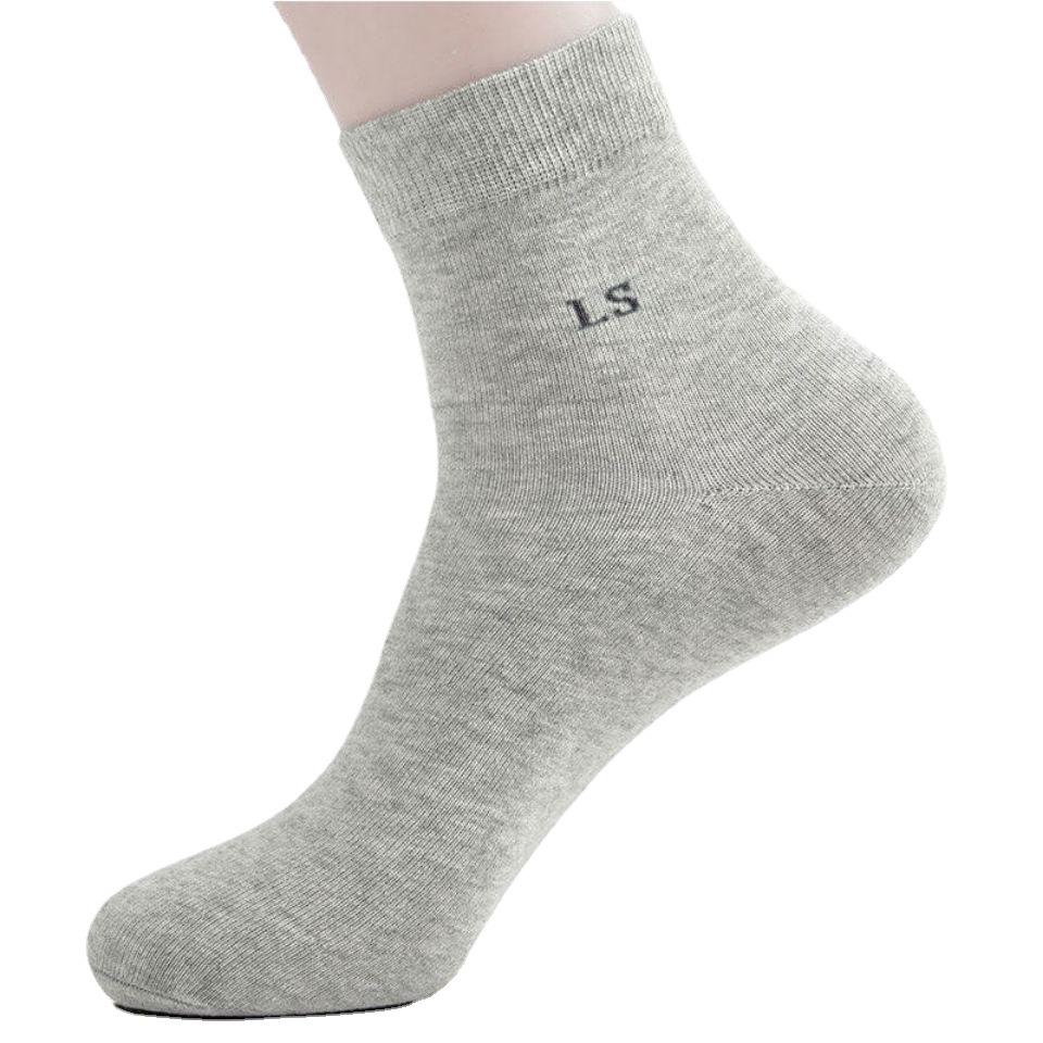 Men's Breathable Cotton Mid-Tube Socks, Sweat-Absorbent, Suitable for All Seasons, Business and Sports.