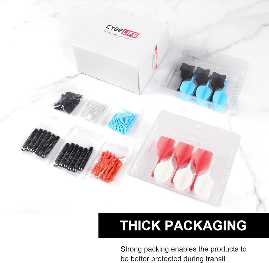CyeeLife 12-pack 18g Soft Tip Darts Set + 100 Extra Tips, Beginner-Friendly Home Darts
