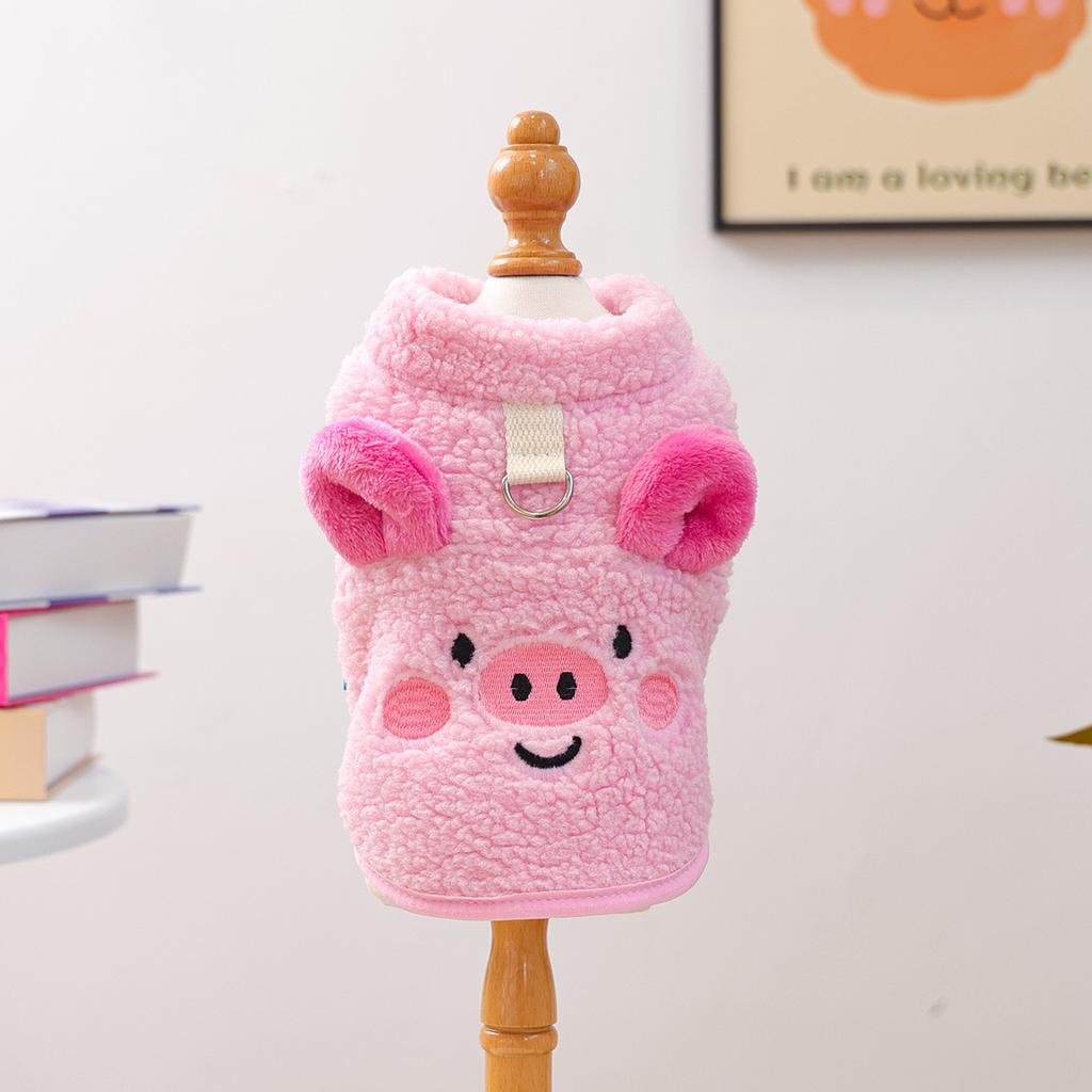 Puppy Clothes Thickened Warm Dudu Lamb Wool Vest Piglet Jacket Suitable for Cats Can Be Towed Vest