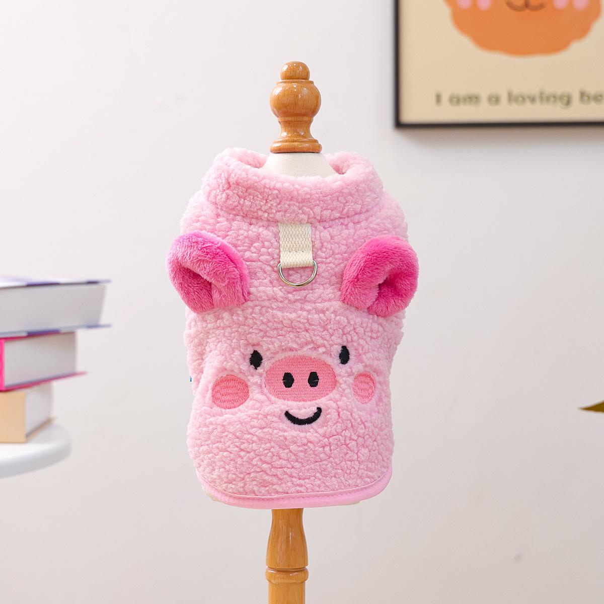

Puppy Clothes Thickened Warm Dudu Lamb Wool Vest Piglet Jacket Suitable for Cats Can Be Towed Vest L
