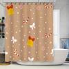 Elegant Christmas-Themed Bathroom Decor Shower Curtain With Candy Cane Design For Festive Holiday Season Home Decoration Accesso