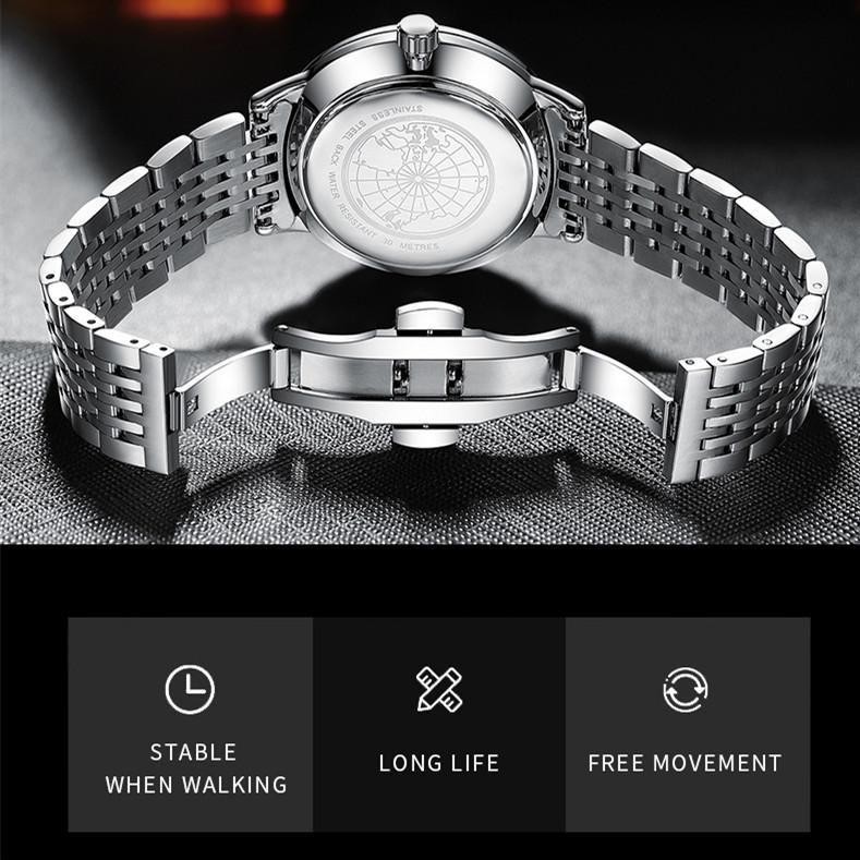 New Top Men's Watch Business Diamond-encrusted Stainless Steel Band Waterproof Fashion Watch Watch Men's Quartz Watch