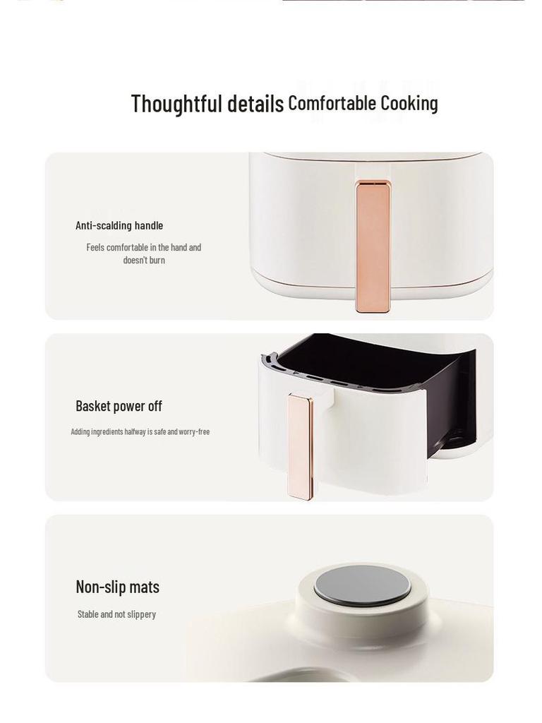 Stor kapacitet Multifunktionell Glas Airfryer med Cool-touch-vred—Perfekt för Pommes Frites och Mer!