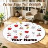 Snoopy Peanuts Personalized Round Rug Support Custom Name, Soft Home Decor Mat