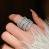 Geometric Zircon Wrap Ring For Women With Silver Finish In Fashion Casual Style