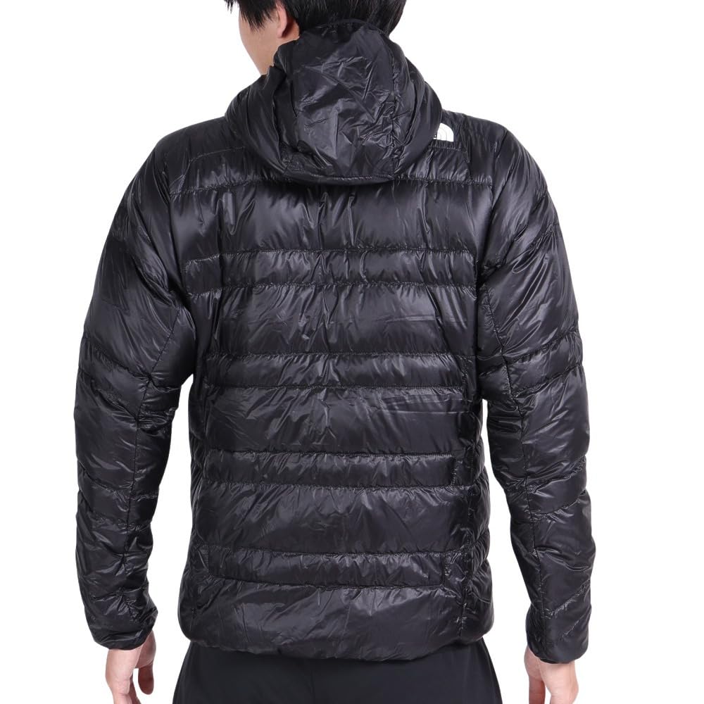 The North Face Light Heat Size O Men's Hoodie, Water-Repellent, Warm, Cold-Weather, Lightweight, Anti-Static, Black,