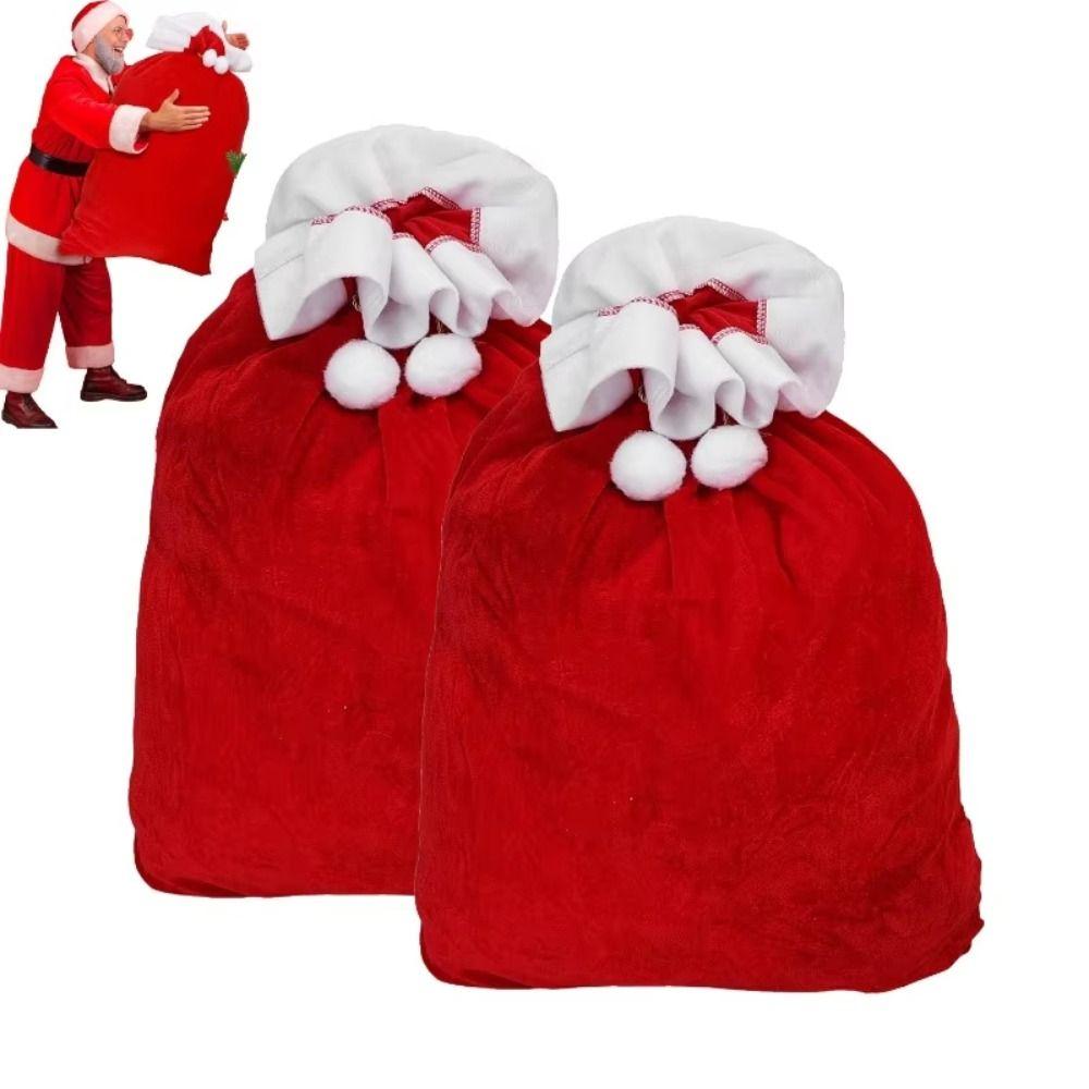 Creative Santa Claus Gift Bag Huge Candy Bag Xmas Decoration Plush Storage Pouch  New Year
