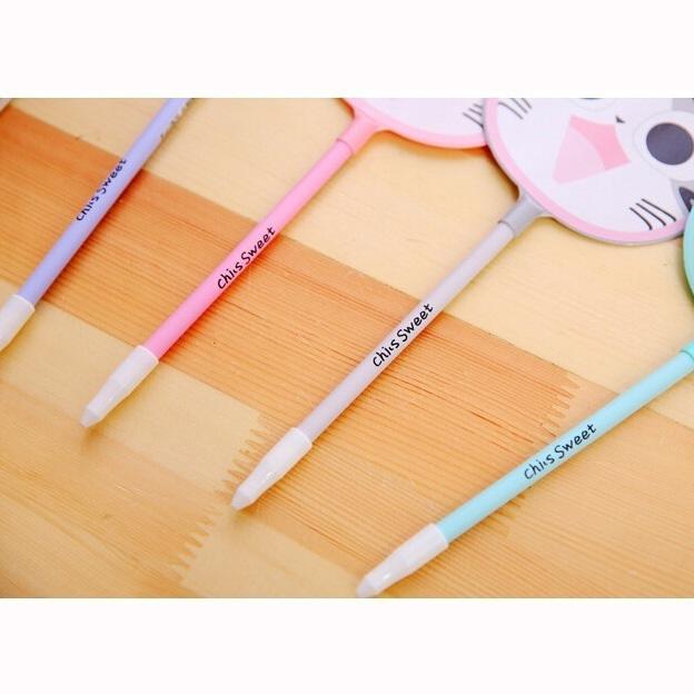 Cute Kawaii Fan Style Cool Cheese Cat Gel Pen Writing School Office Supply Student Prize Gift 2pcs