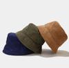 High Quality Winter Wide Brim Fishing Hat Custom Logo Thick Solid Color Corduroy Bucket Hat for Women