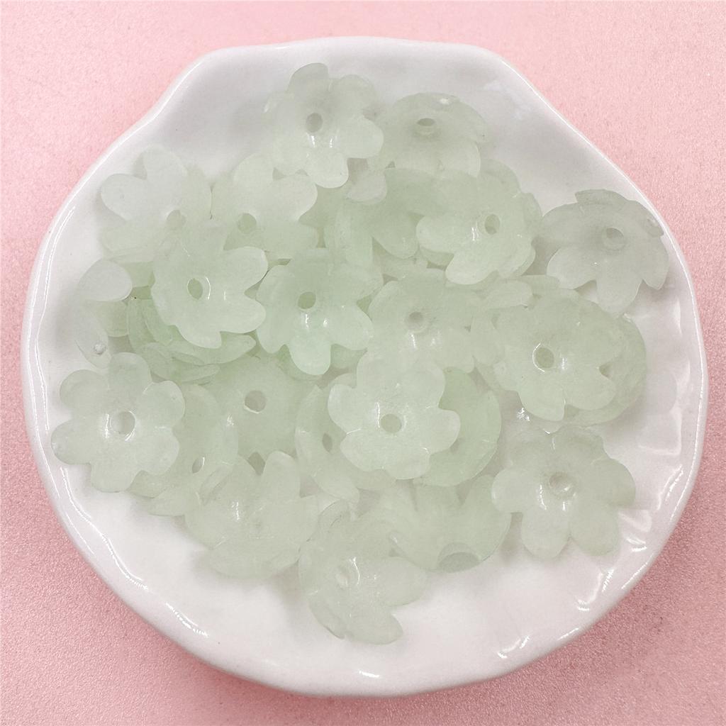 Kreative Schlüsselanhänger Lose Perlen 14mm Mode 30Pcs Für Armband Halskette Herstellung Acryl Ohrringe DIY Schmuck Zubehör Frosted Blume