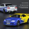 1:32 GTR R34 Super Rennwagen Legierung Druckguss Exquisites Modell Fast Furious Sound Licht Simuliert Kindergeburtstagsgeschenk Junge Spielzeug